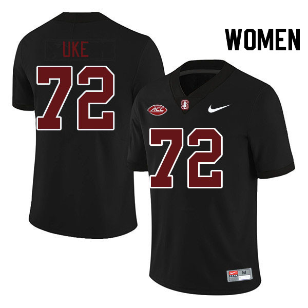 Women #72 Austin Uke Stanford Cardinal 2024 ACC Conference College Football Jerseys Stitched-Black